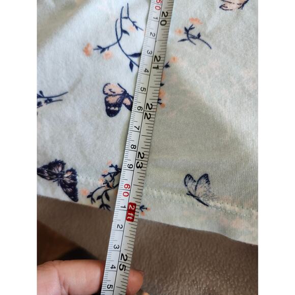 Charter Club Small Butterfly Pajama Set Blue Short Sleeve Capris - Picture 7 of 10